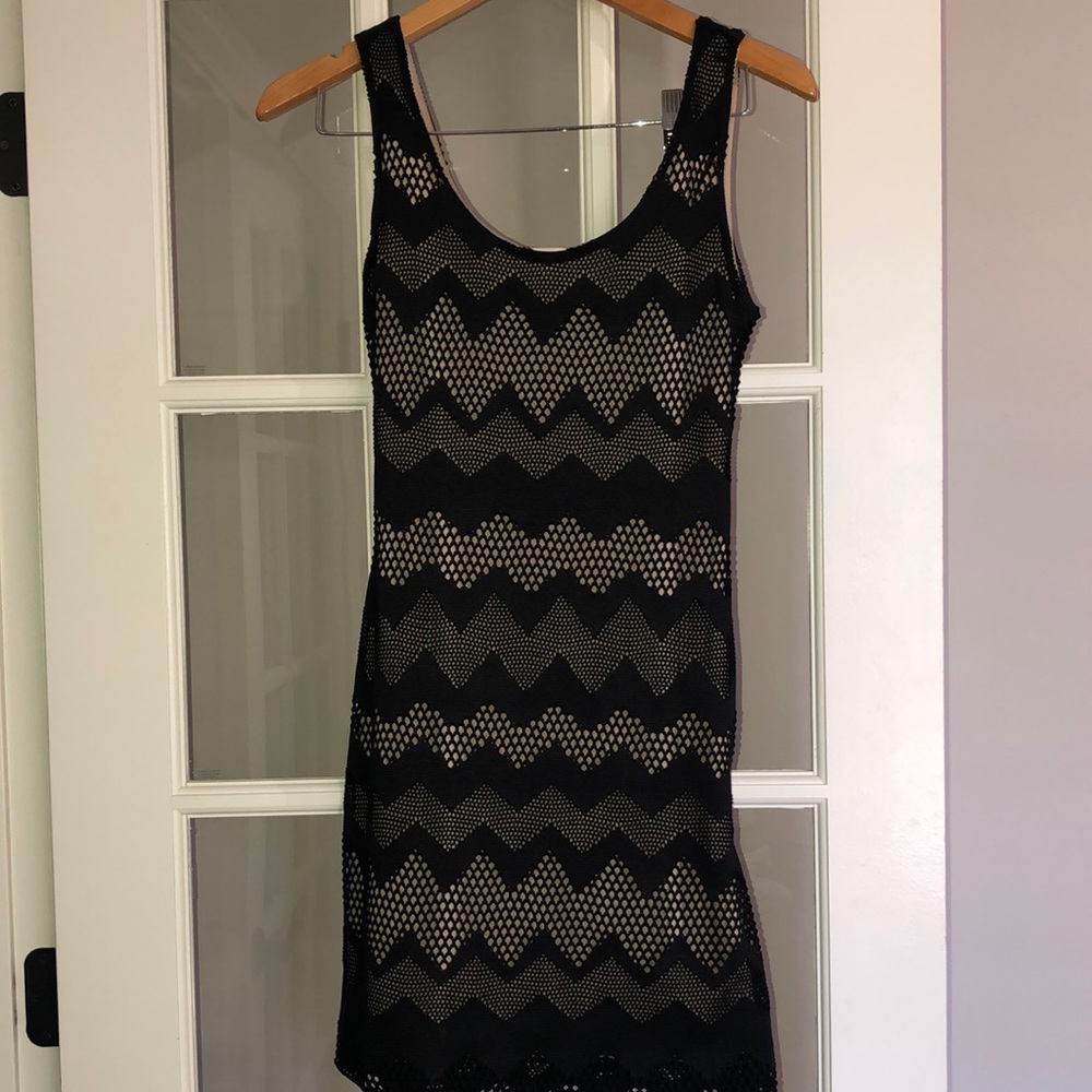 Black and nude sheath cocktail dress size small